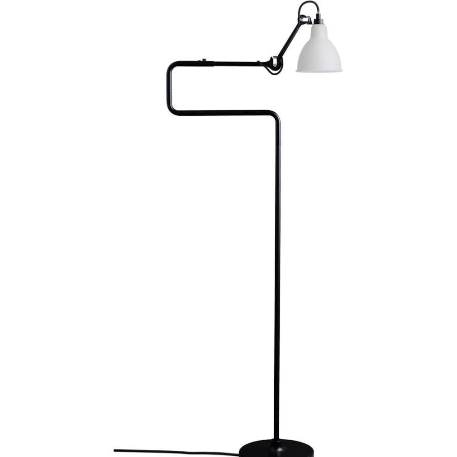 Belysning DCWéditions Golvlampor | Lampe Gras N°411 Golvlampa, Svart / Frostat Glas