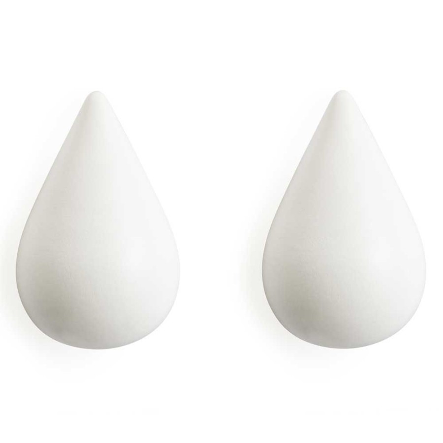 Inredning Normann Copenhagen Krokar & Galgar | Dropit Krok Large, 2-Pack, Vit