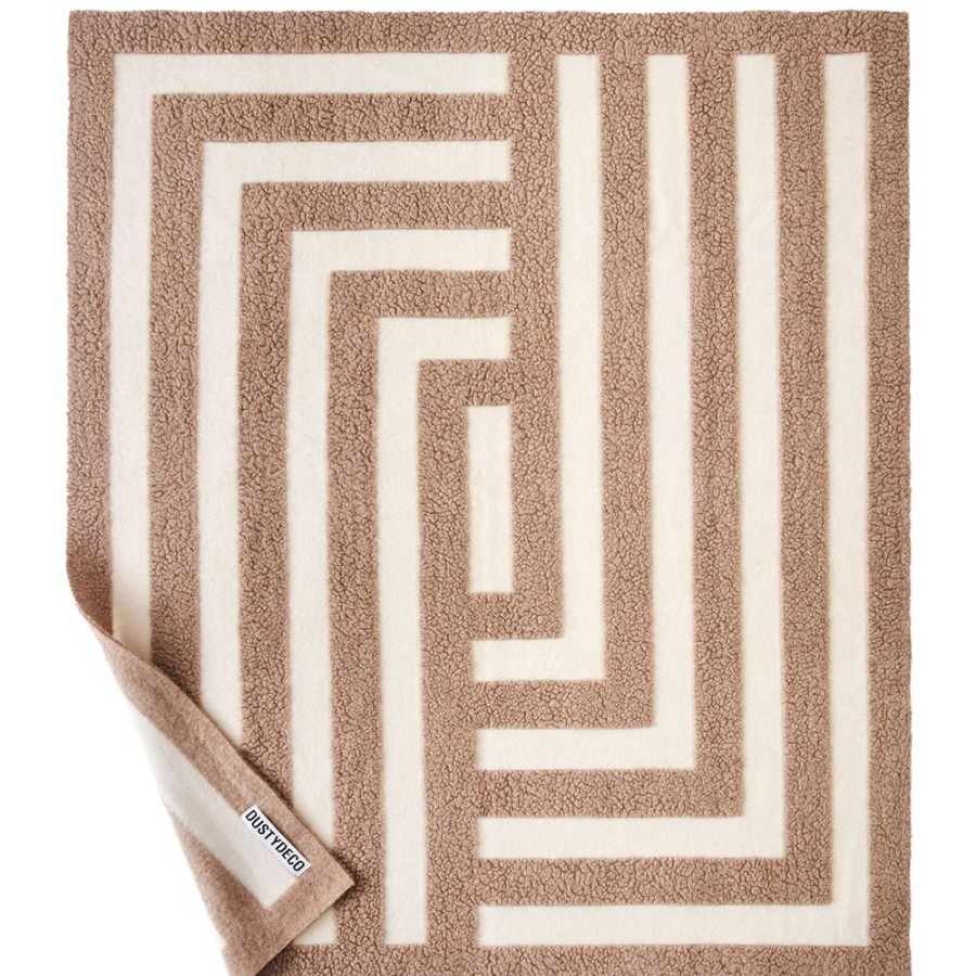 Textil Dusty Deco Pladar & Filtar | Labyrinth Plad 150X190 Cm, Vit / Beige