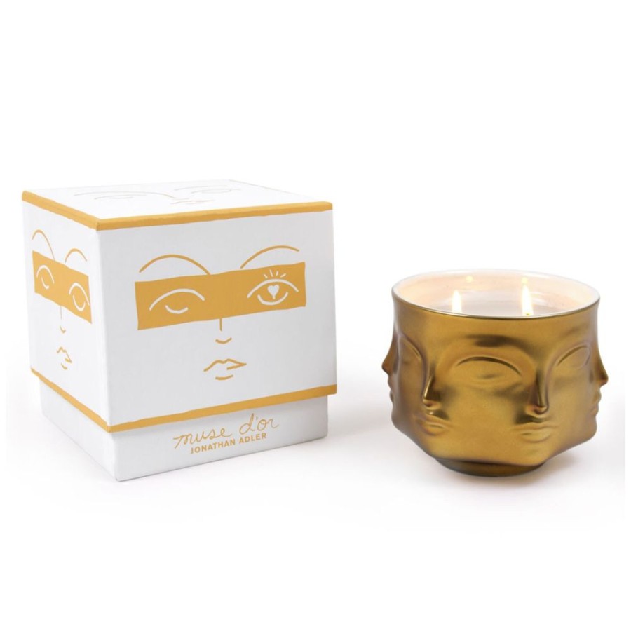 Inredning Jonathan Adler Ljus | Muse Ceramic Candle Doftljus Guld