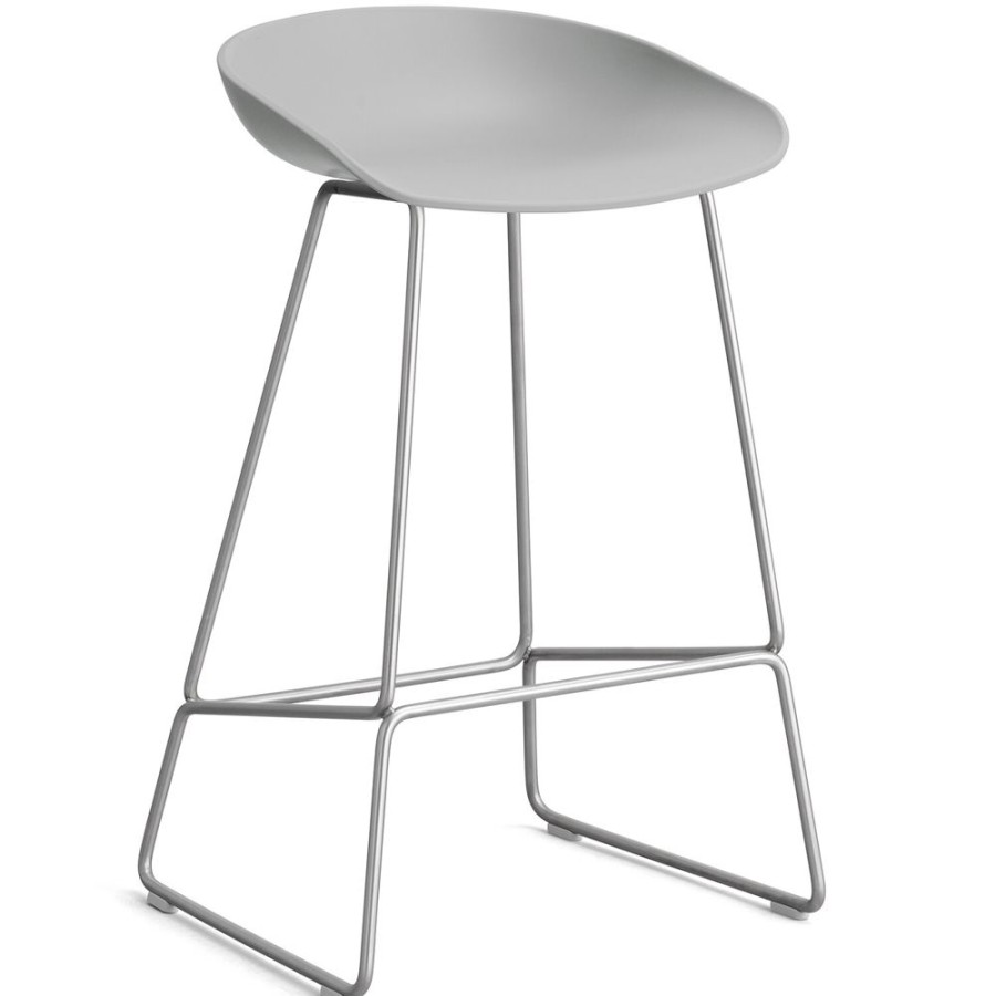 Mobler HAY Barstolar | Aas 38 2.0 Barstol 65 Cm, Rostfritt Stal / Concrete Grey