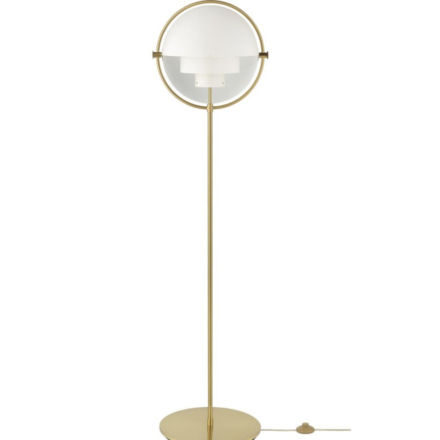 Belysning GUBI Golvlampor | Multi-Lite Golvlampa, Brass / Vit