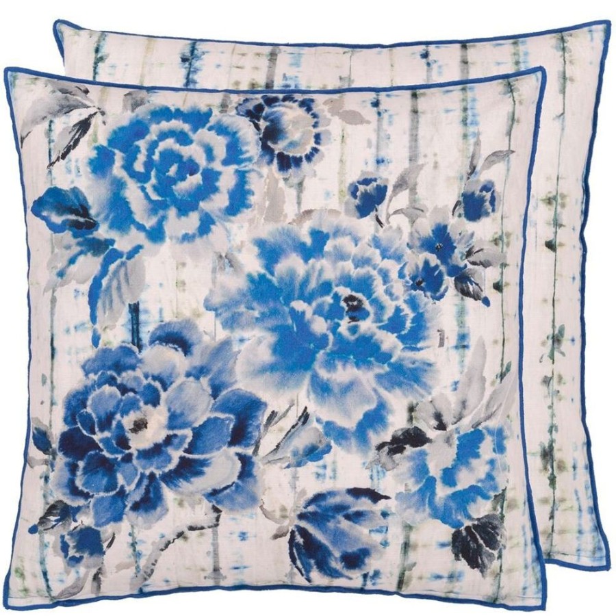 Textil Designers Guild Prydnadskuddar & Kuddfodral | Kyoto Flower Kudde 50X50 Cm, Indigo