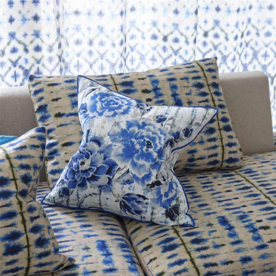 Textil Designers Guild Prydnadskuddar & Kuddfodral | Kyoto Flower Kudde 50X50 Cm, Indigo