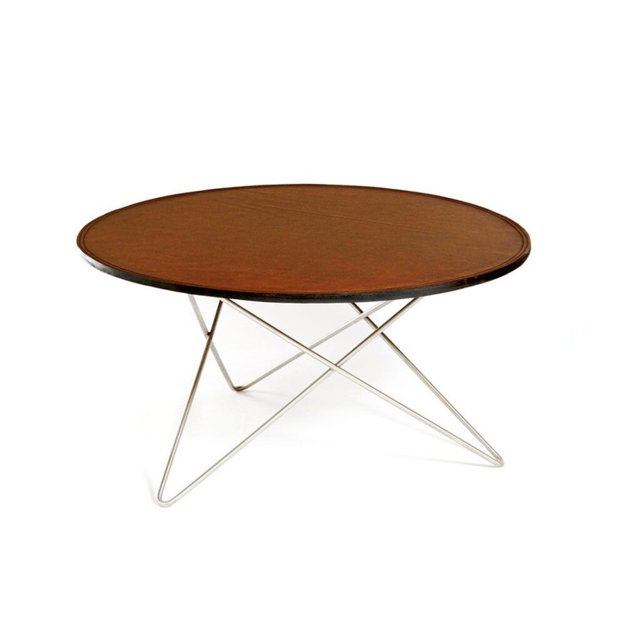 Mobler OX Denmarq Soffbord | O Table Soffbord O80 Cm, Stal/Konjak Lader