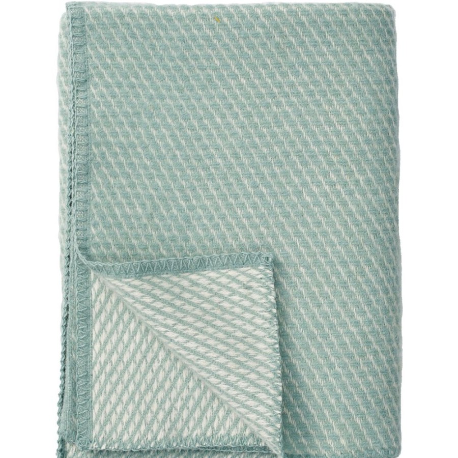 Textil Klippan Yllefabrik Pladar & Filtar | Velvet Plad Midi 90X130 Cm, Duck Egg Blue