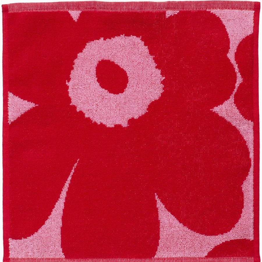 Textil Marimekko Handdukar & Badlakan | Unikko Ansiktshandduk 30X30 Cm, Rosa / Rod