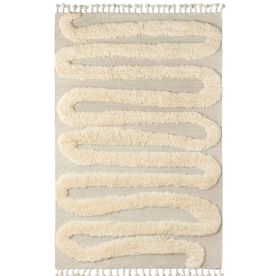 Mattor Dusty Deco Ullmattor | Snake Rya Ullmatta Off-White, 300X400 Cm