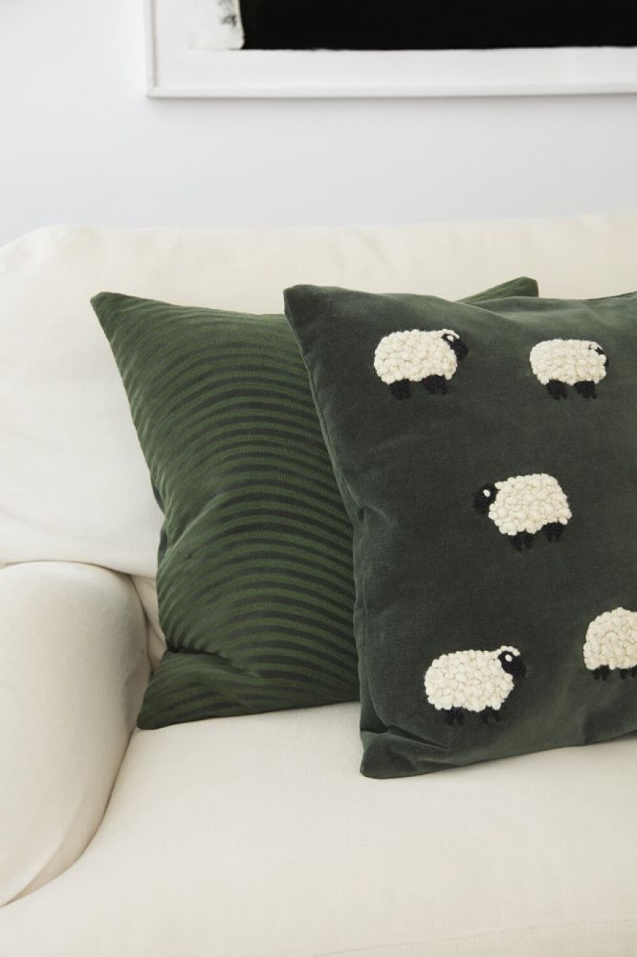 Textil Chhatwal & Jonsson Prydnadskuddar & Kuddfodral | Sheep Kuddfodral Forest Green, 50X50 Cm