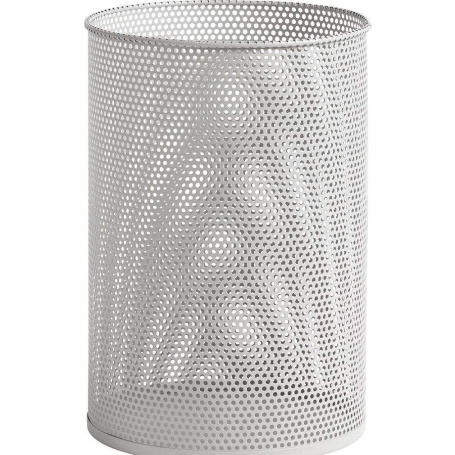 Inredning HAY Papperskorgar & Pedalhinkar | Perforated Bin Papperskorg L 44 Cm, Ljusgra