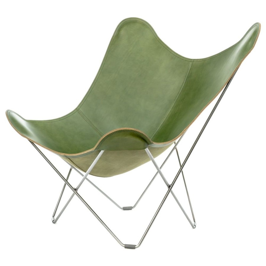 Mobler Cuero Fatoljer | Pampa Mariposa Grass Green/Chrome