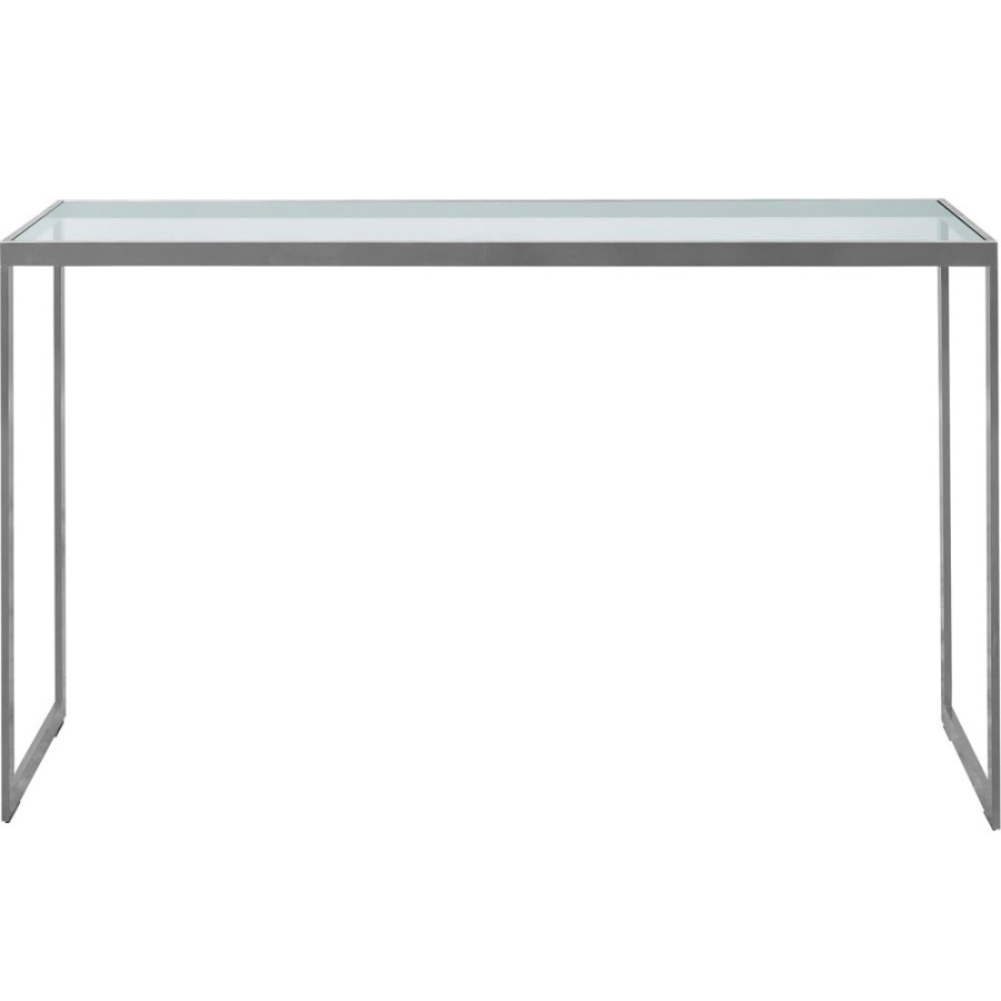 Mobler Englesson Sidobord & Smabord | Square Avlastningsbord 122X36X70 Cm, Silver Grey/Glas