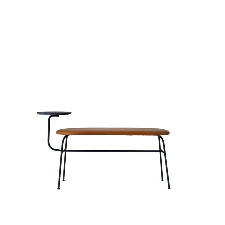 Mobler Audo Copenhagen Bankar | Afteroom Bench, Black/Cognac Leather 21000