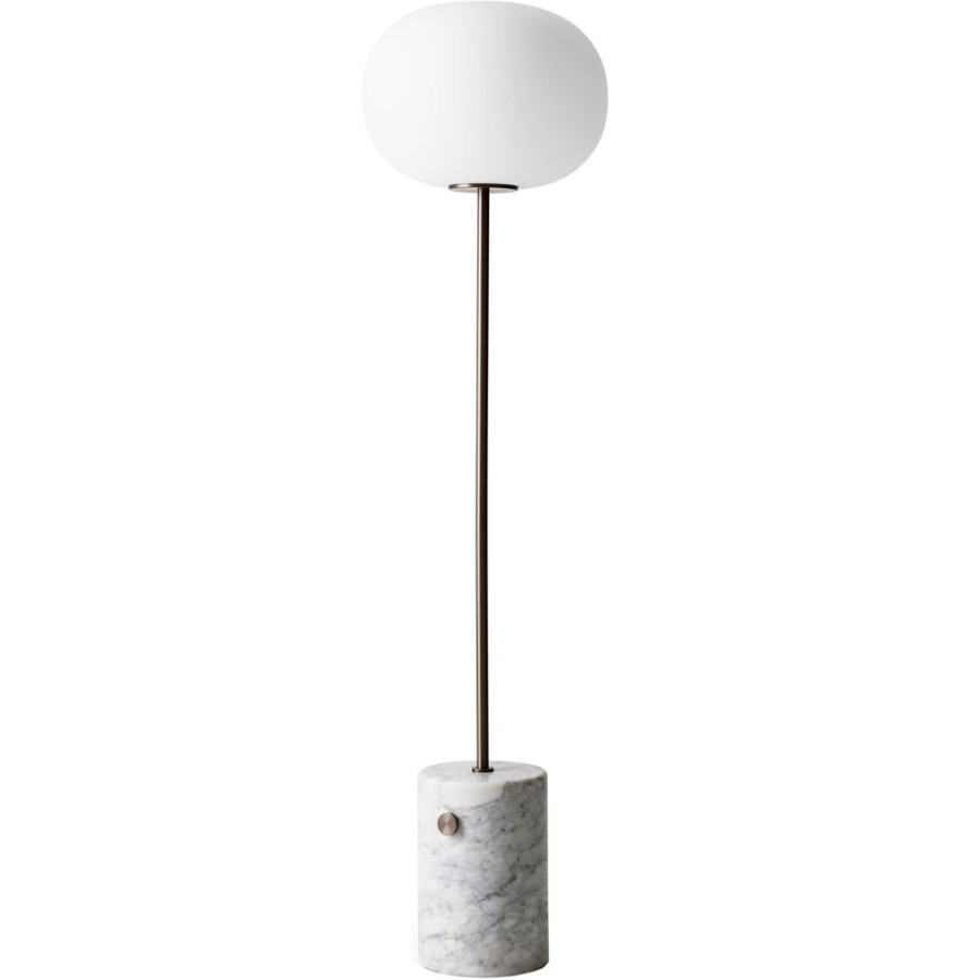 Belysning Audo Copenhagen Golvlampor | Jwda Golvlampa Vit Marmor, Bronsad Massing