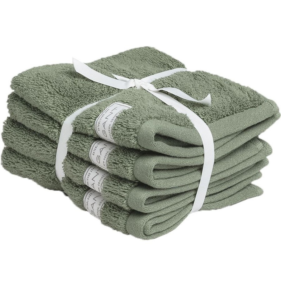 Textil Gant Home Handdukar & Badlakan | Premium Handdukar 30X30 Cm 4-Pack, Agave Green