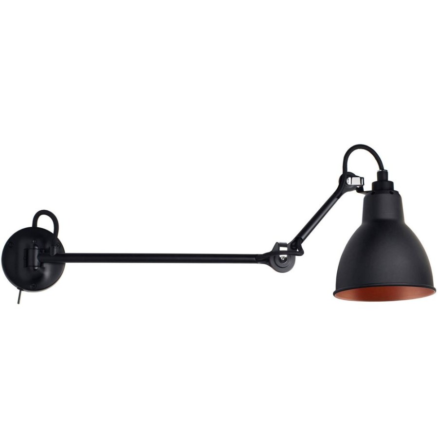 Belysning DCWéditions Vagglampor | Lampe Gras N°204 L40 Sw Vagglampa, Svart / Koppar