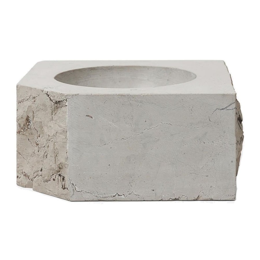 Inredning Louise Roe Ljusstakar | Gallery Object Low Square Ljuslykta 8 Cm, Gra Marmor