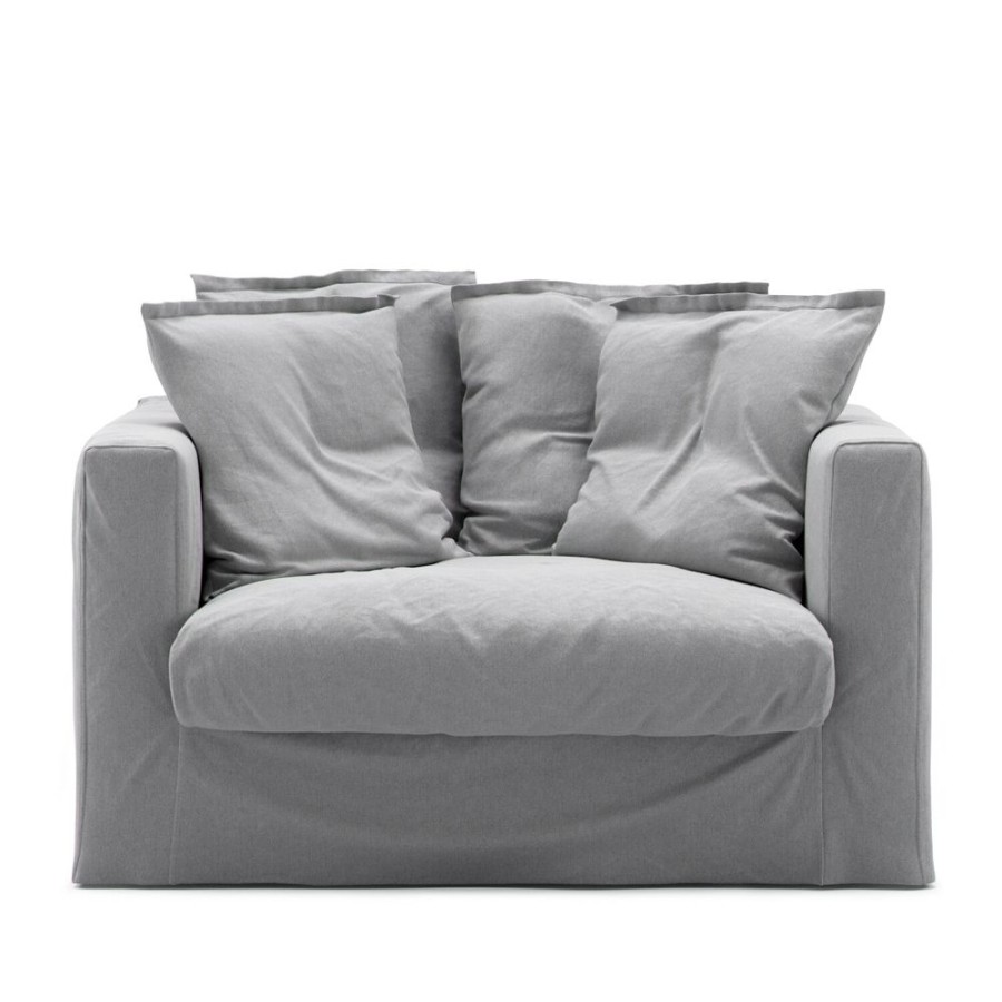 Mobler Decotique Fatoljer | Le Grand Air Loveseat Bomull, Ljusgra