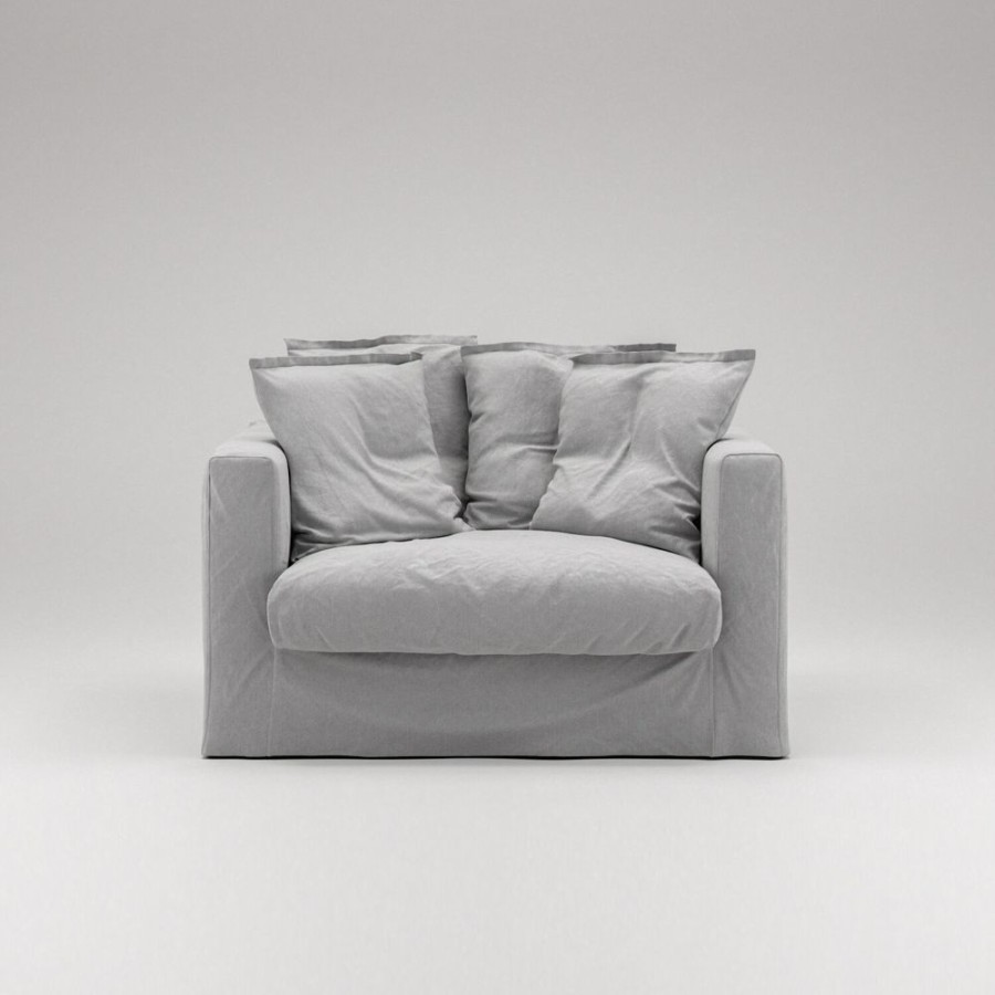 Mobler Decotique Fatoljer | Le Grand Air Loveseat Bomull, Ljusgra