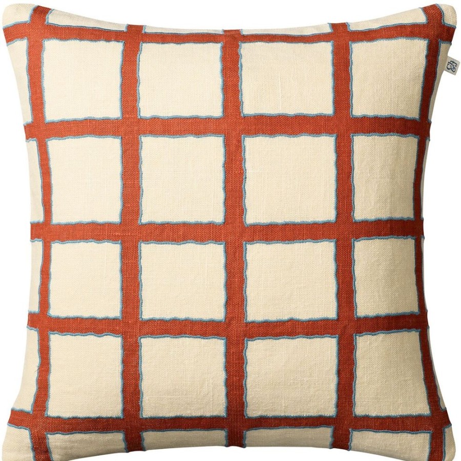 Textil Chhatwal & Jonsson Prydnadskuddar & Kuddfodral | Amar Kuddfodral 50X50 Cm, Light Beige / Apricot Orange / Heaven Blue