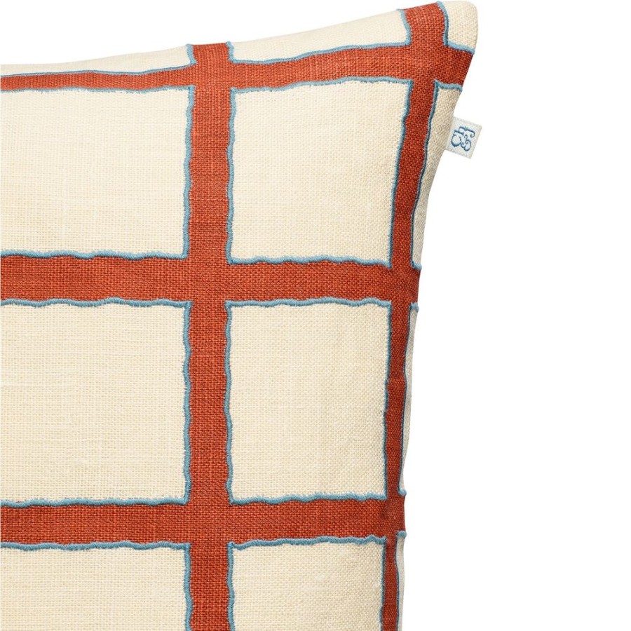 Textil Chhatwal & Jonsson Prydnadskuddar & Kuddfodral | Amar Kuddfodral 50X50 Cm, Light Beige / Apricot Orange / Heaven Blue