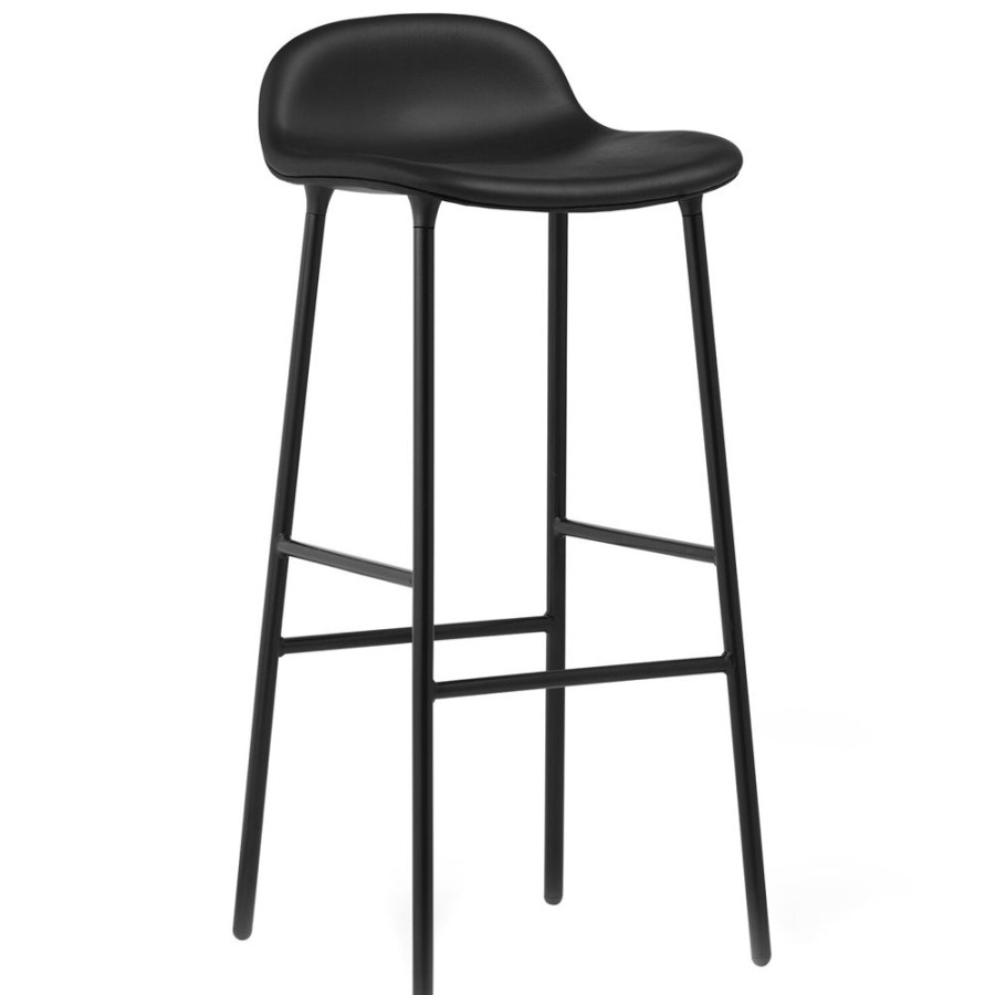 Mobler Normann Copenhagen Barstolar | Form Barstol 75 Cm, Svart Lader / Svart Stal