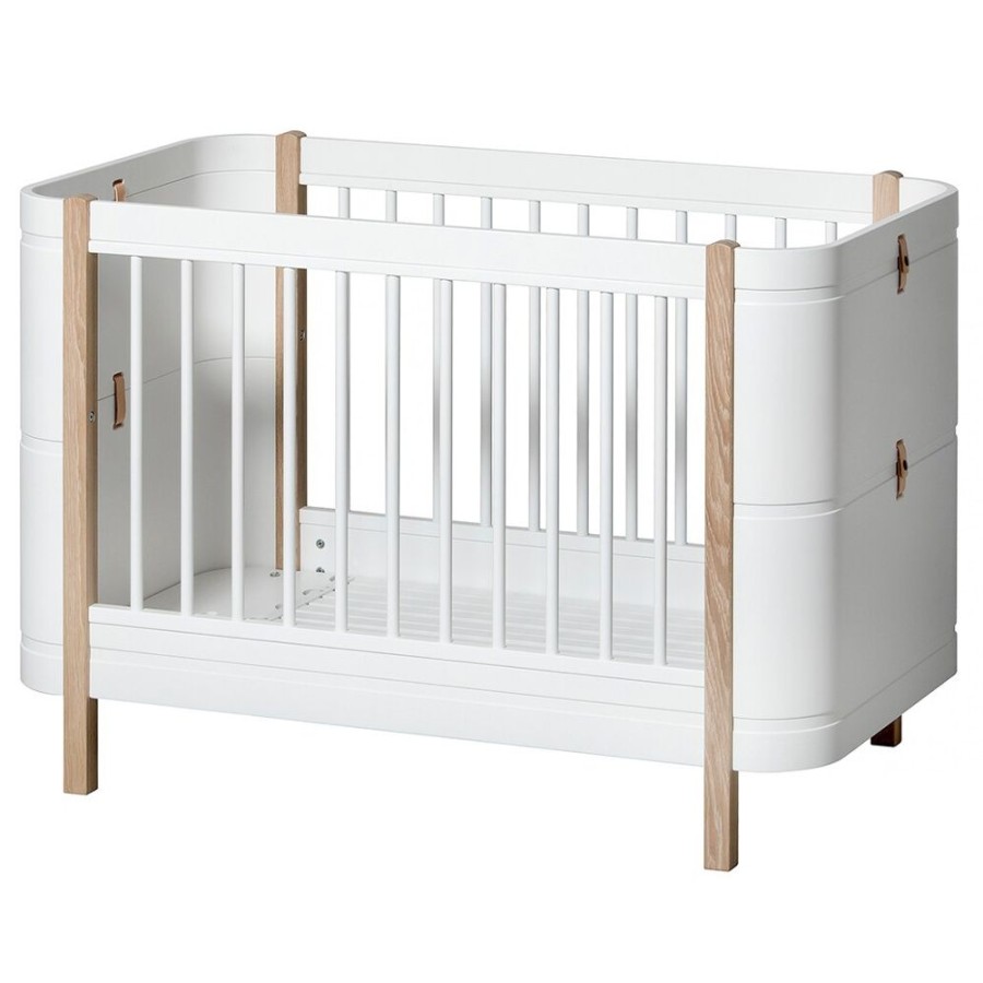 Mobler Oliver Furniture Barnsangar | Wood Mini+ Cot Sang Inkl. Junior Kit, Vit/Ek