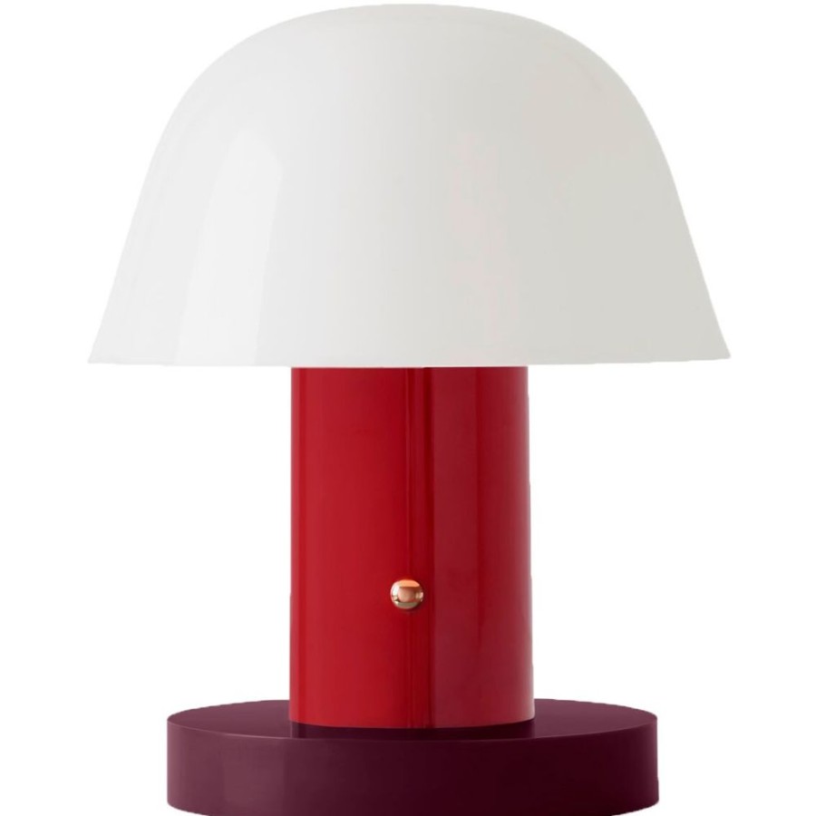 Belysning &Tradition Sanglampor | Setago Jh27 Bordslampa Portabel, Maroon / Grape