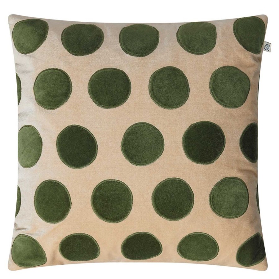 Textil Chhatwal & Jonsson Prydnadskuddar & Kuddfodral | Circle Kuddfodral 50X50 Cm, Beige/Cactus Green