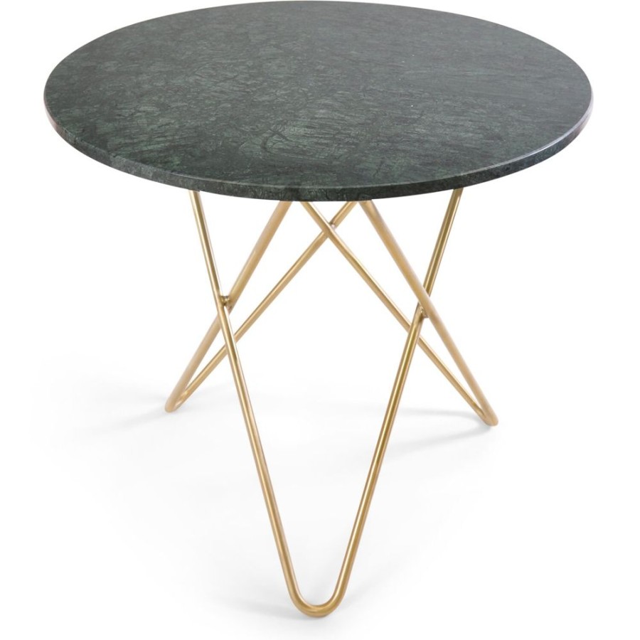 Mobler OX Denmarq Matbord | O Dining Table Matbord O100 Cm, Massing/Gron Marmor