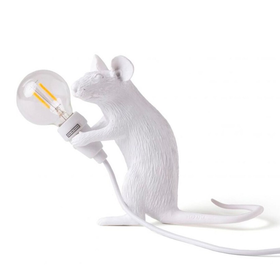 Belysning Seletti Bordslampor | Mouse Lamp Mac Bordslampa, Vit