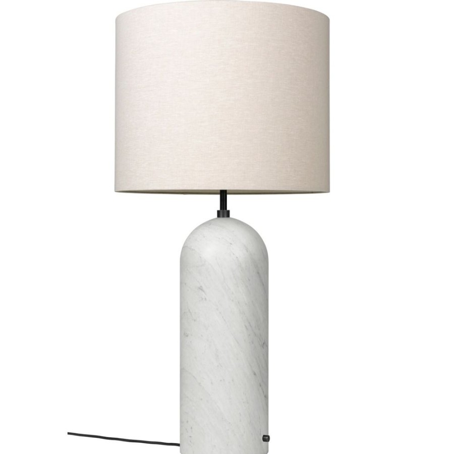 Belysning GUBI Golvlampor | Gravity Xl Golvlampa Lag, Vit Marmor / Canvas