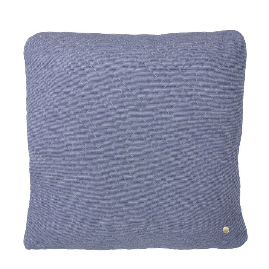 Textil Ferm Living Prydnadskuddar & Kuddfodral | Quilt Kudde 45X45 Cm, Ljusbla