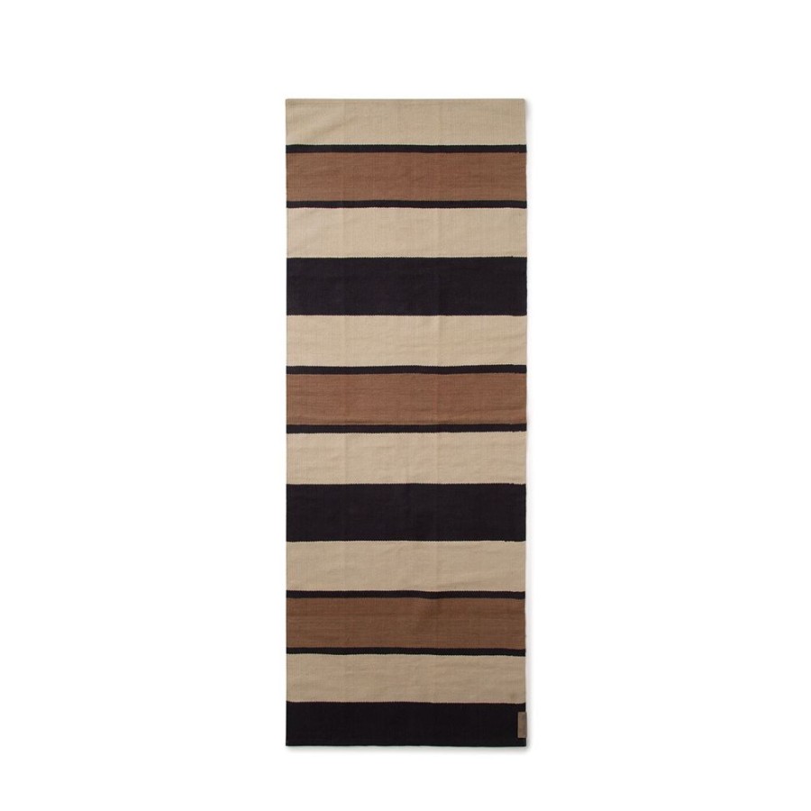 Mattor Lexington Bomullsmattor & Trasmattor | Striped Organic Cotton Matta Beige/Morkgra, 170X240 Cm