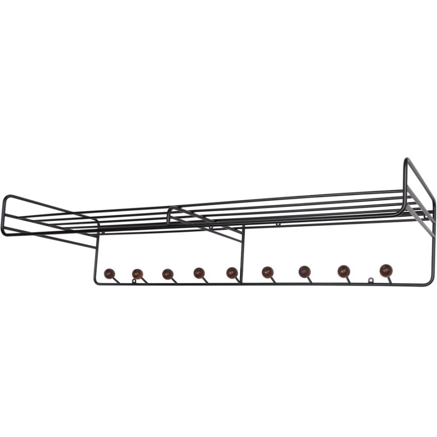 Mobler Maze Skohyllor & Hatthyllor | Bill Hatthylla L 102 Cm, Svart / Walnut