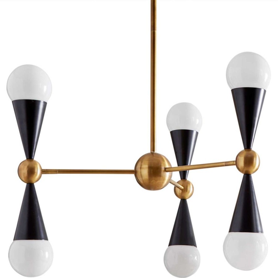 Belysning Jonathan Adler Ljuskronor & Takkronor | Caracas 3-Arm Taklampa, Svart/Massing