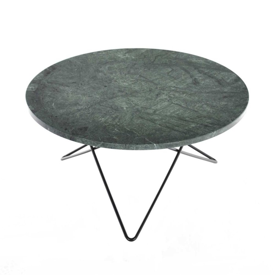 Mobler OX Denmarq Soffbord | O Table Soffbord O80 Cm, Svart/Gron Marmor