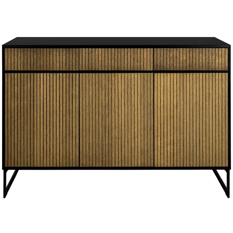 Mobler Englesson Sideboards | Line Burned Walnut Skank 3 Dorrar, Svart