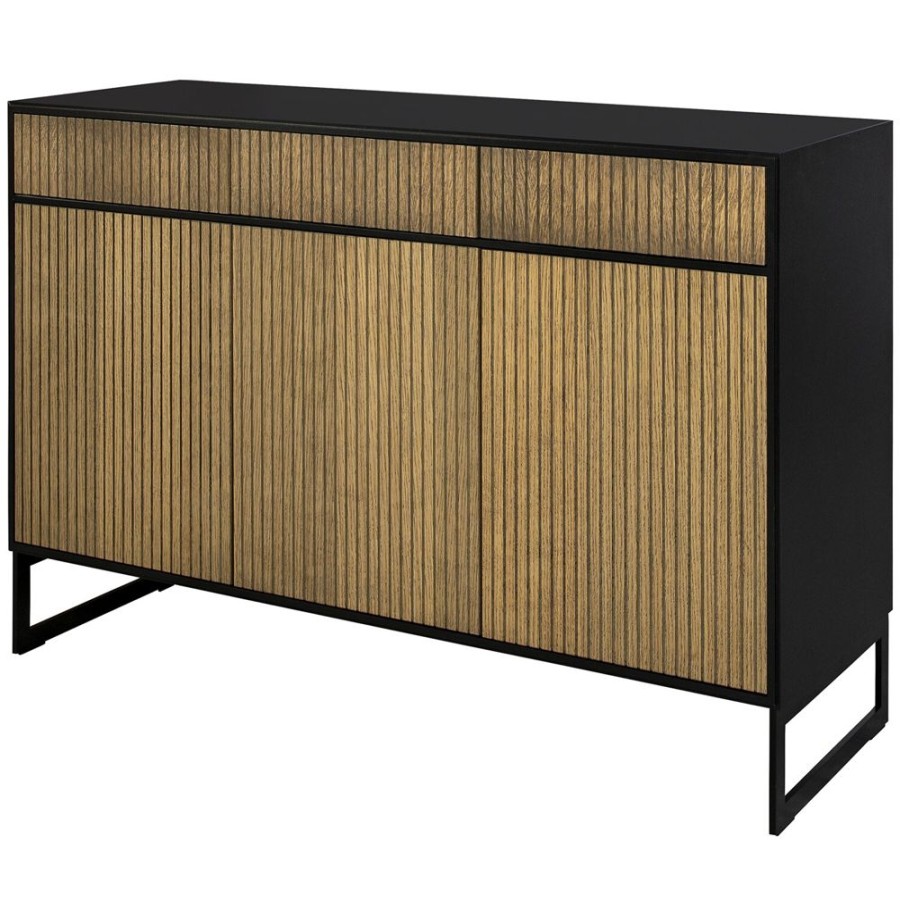 Mobler Englesson Sideboards | Line Burned Walnut Skank 3 Dorrar, Svart