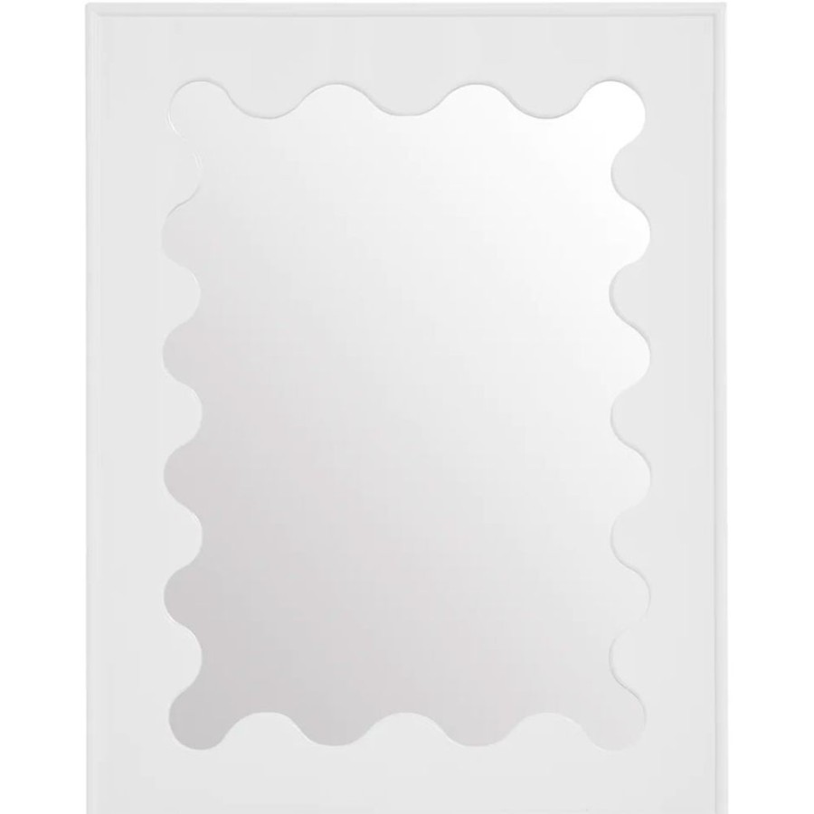 Inredning Jonathan Adler Vaggspeglar | Ripple Lacquer Spegel, Vit