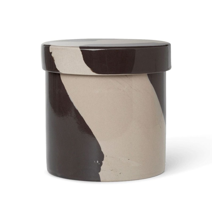 Inredning Ferm Living Boxar & Askar | Inlay Behallare Sand / Brun O14,5 X 14 Cm