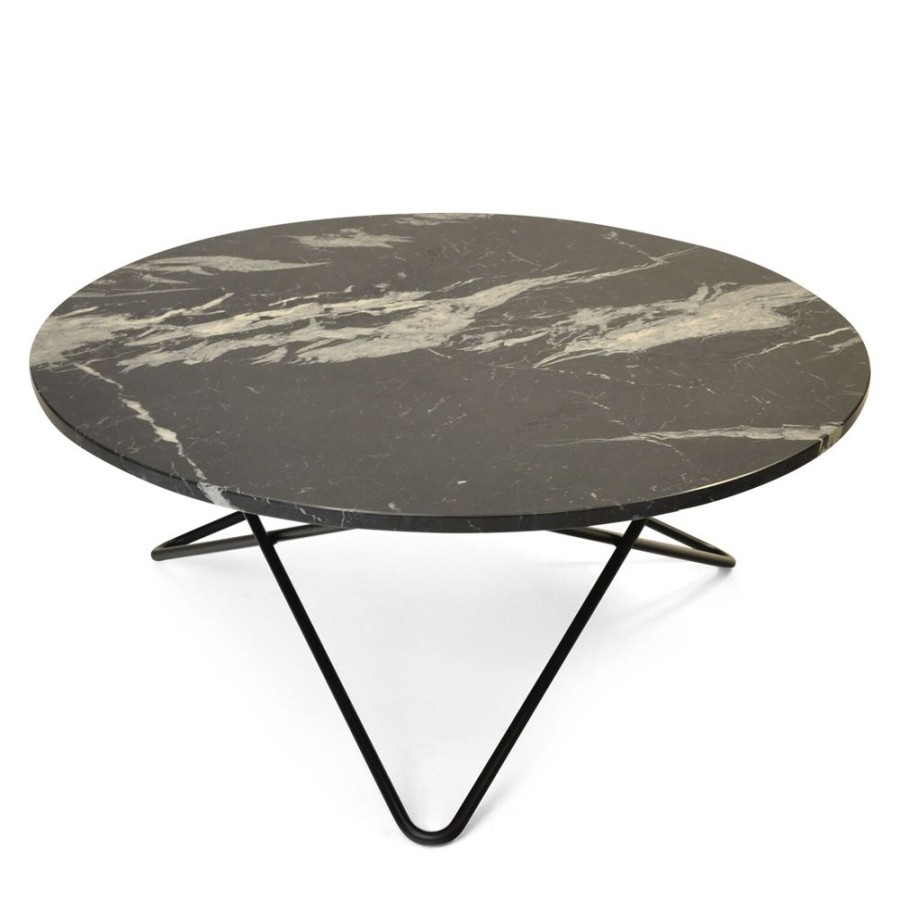 Mobler OX Denmarq Soffbord | Large O Table Soffbord O100 Cm, Svart/Svart Marmor