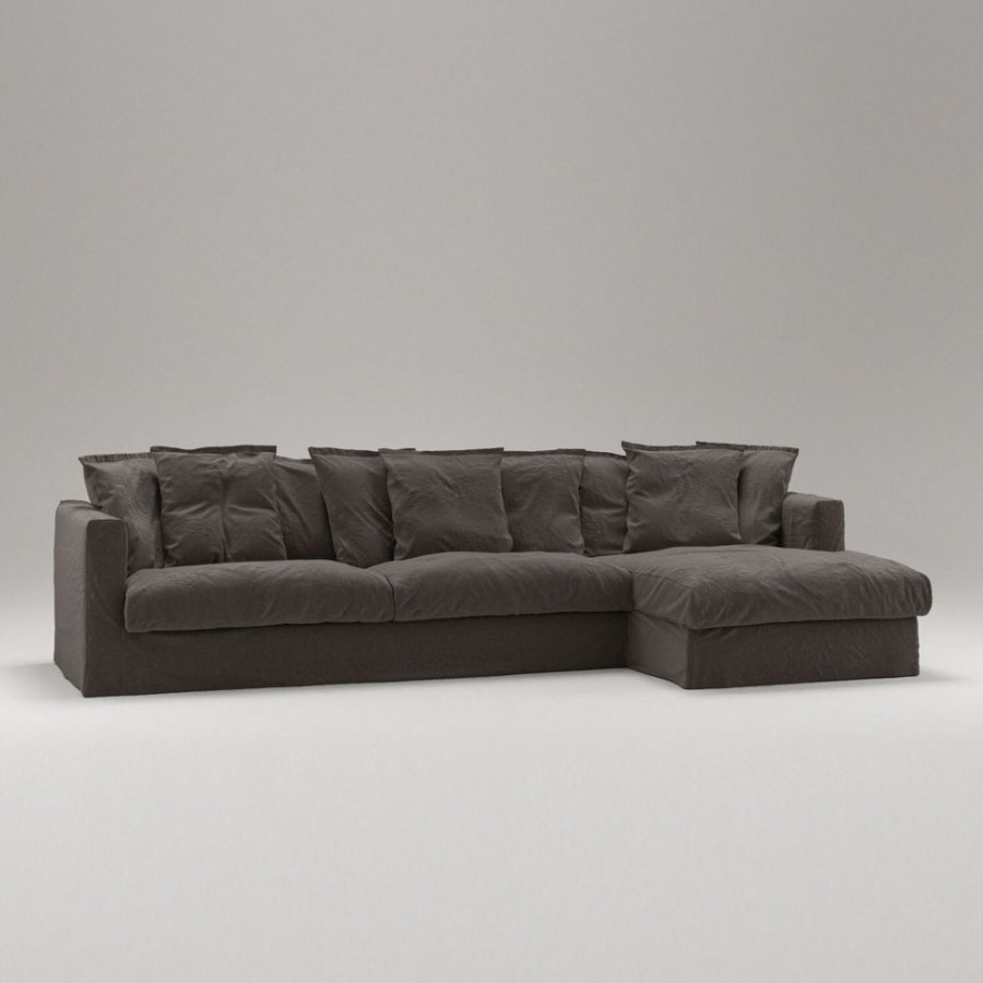 Mobler Decotique Hornsoffor & Divansoffor | Le Grand Air 3-Sitssoffa Linne Divan Hoger, Truffle Brown