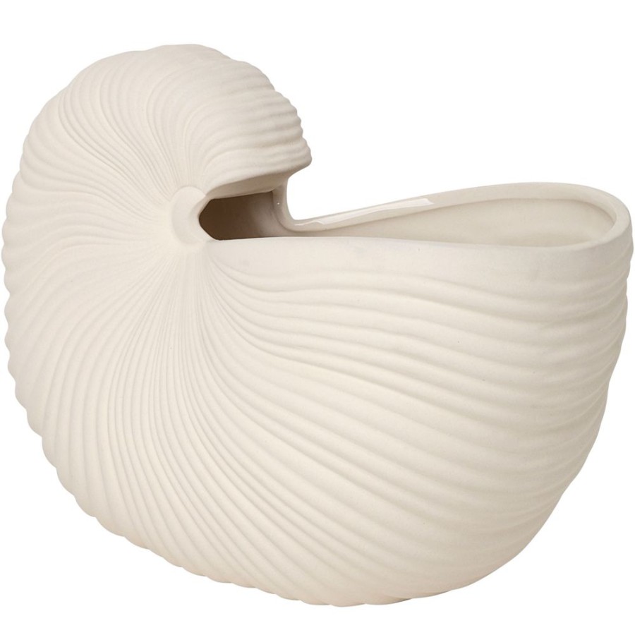 Inredning Ferm Living Krukor | Shell Kruka, Off White