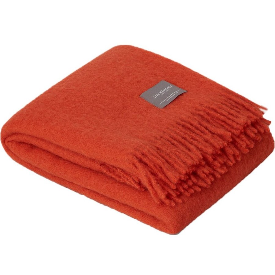 Textil Stackelbergs Pladar & Filtar | Mohair Filt Rullad Frans 130X170 Cm, Jaffa Orange