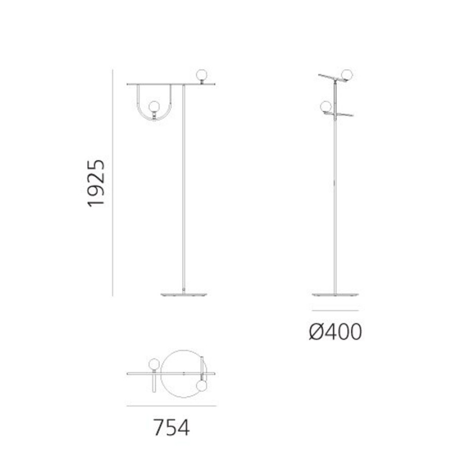 Belysning Artemide Golvlampor | Yanzi Golvlampa, Svart / Massing