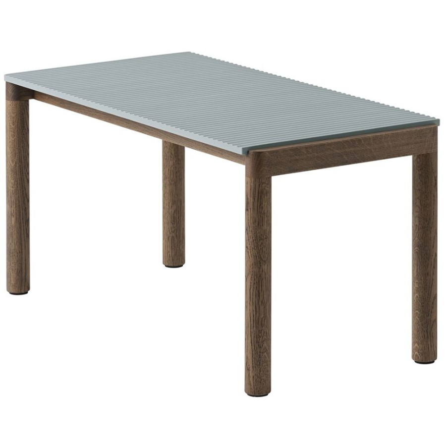 Mobler Muuto Soffbord | Couple Soffbord 40X84 Cm, Rafflad, Pale Blue / Morkoljad Ek