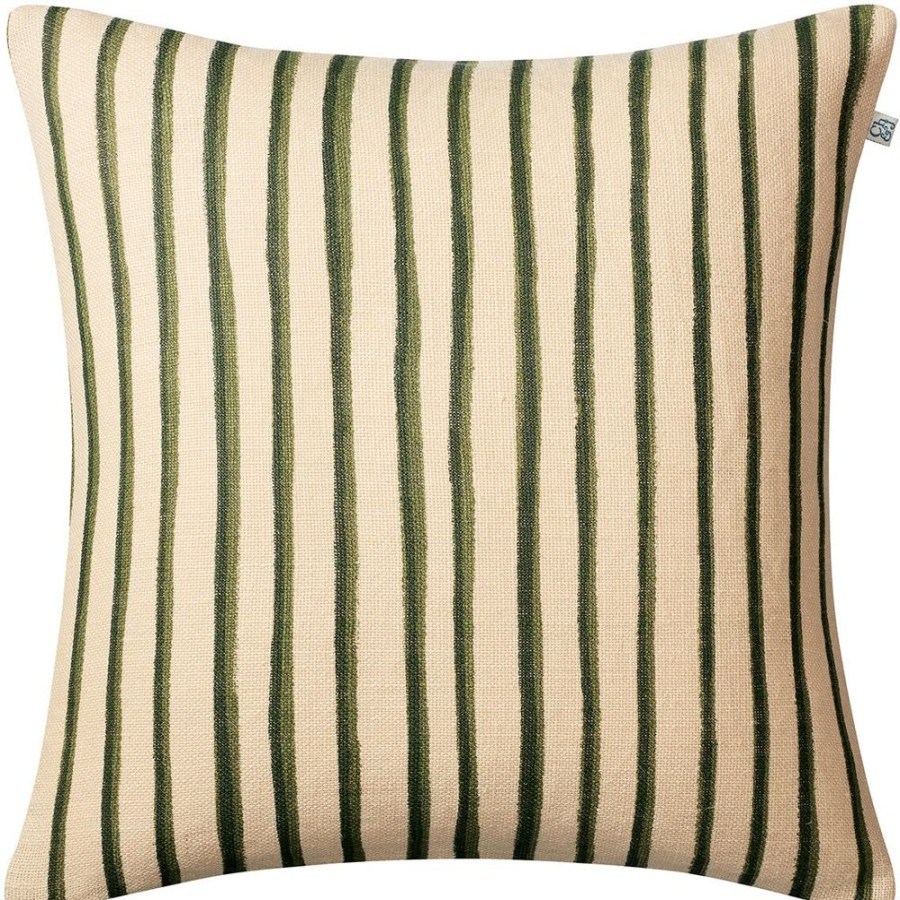 Textil Chhatwal & Jonsson Prydnadskuddar & Kuddfodral | Jaipur Stripe Kuddfodral 50X50 Cm, Light Beige / Cactus Green / Green