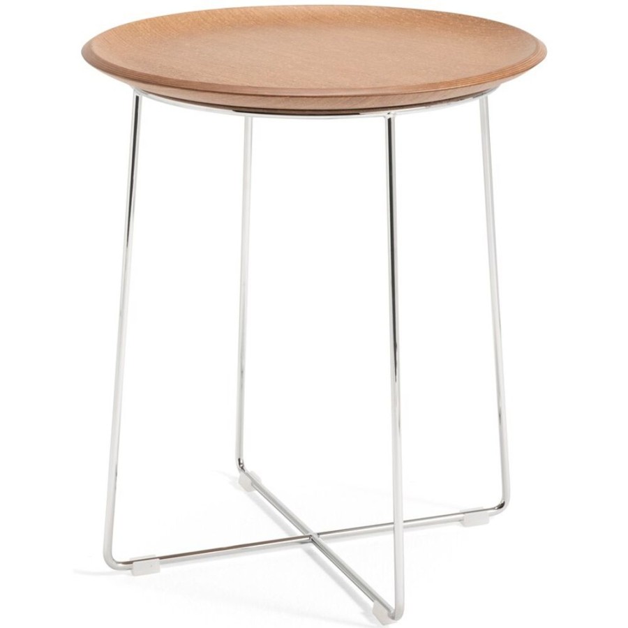 Mobler Kartell Soffbord | Al Wood Soffbord, Ljus Bok / Krom