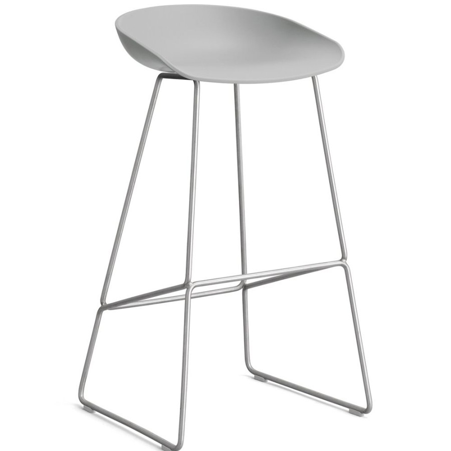 Mobler HAY Barstolar | Aas 38 2.0 Barstol 75 Cm, Rostfritt Stal / Concrete Grey